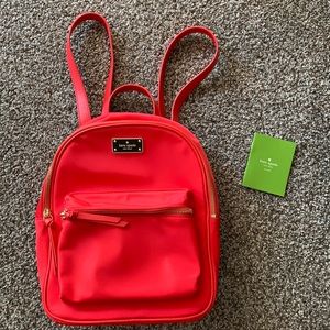 Like New Kate Spade Red Mini BackPack (Nylon)